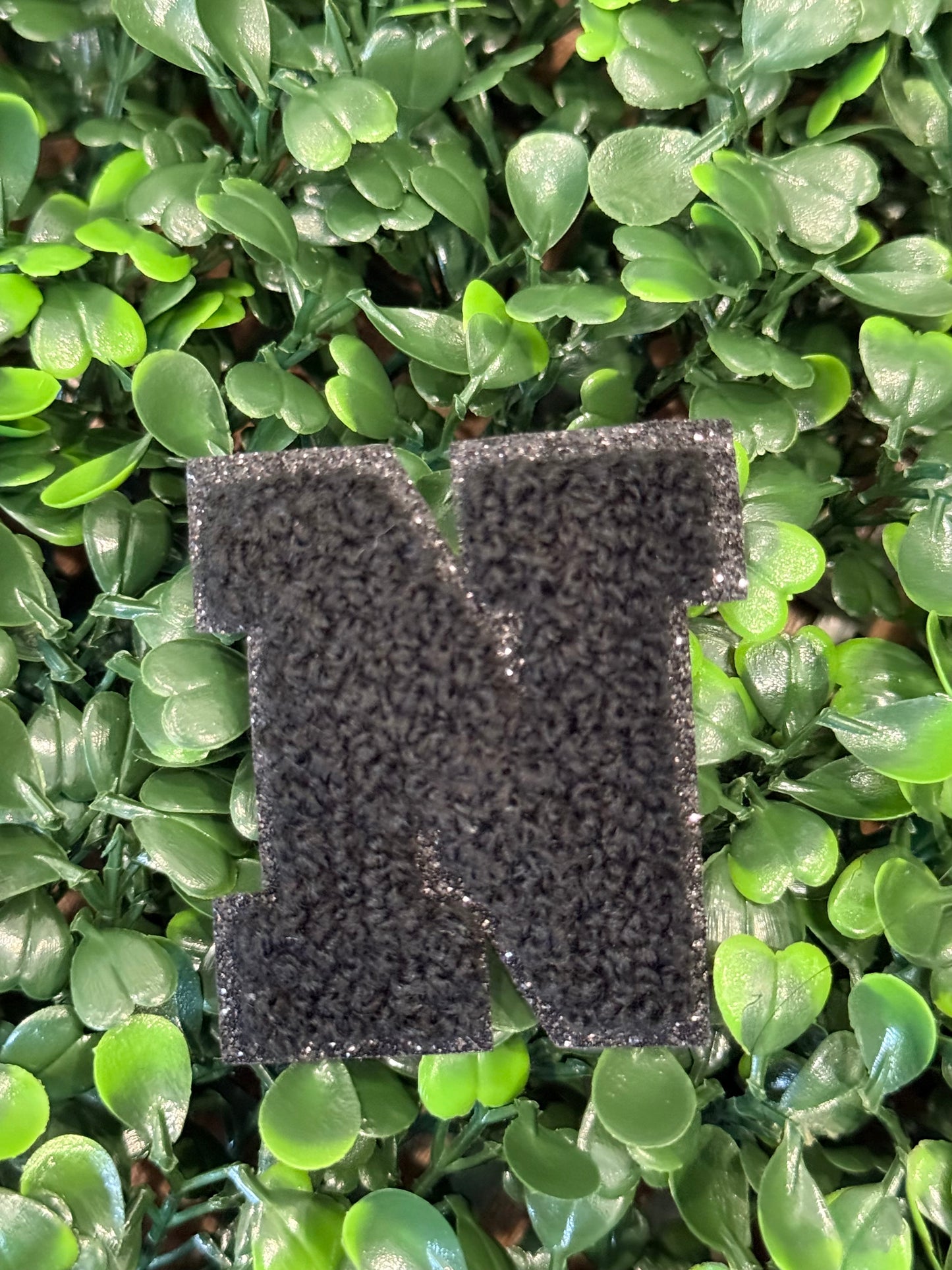 2” Black Letter-Black Glitter