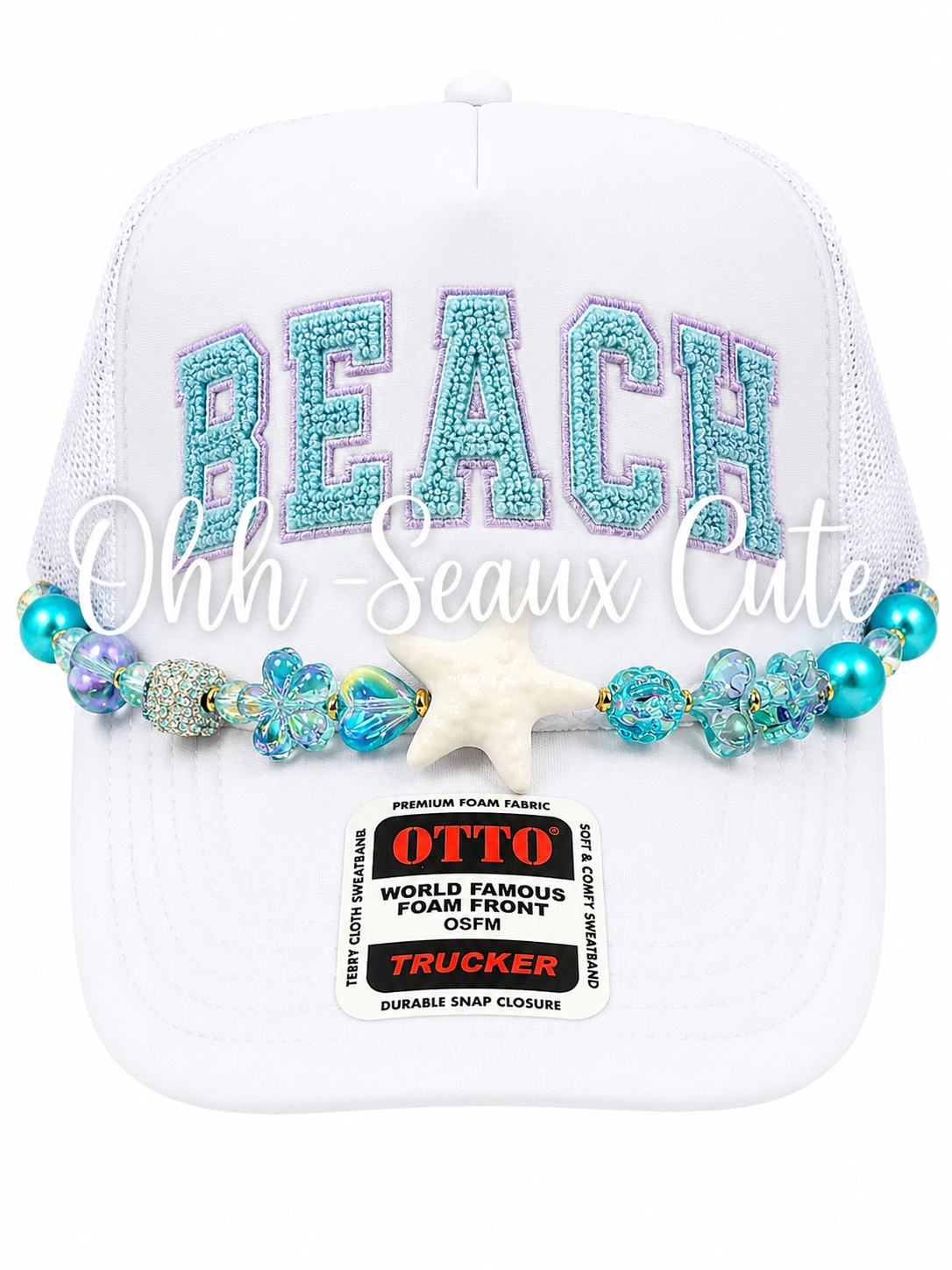 9” White Starfish Hat Chain