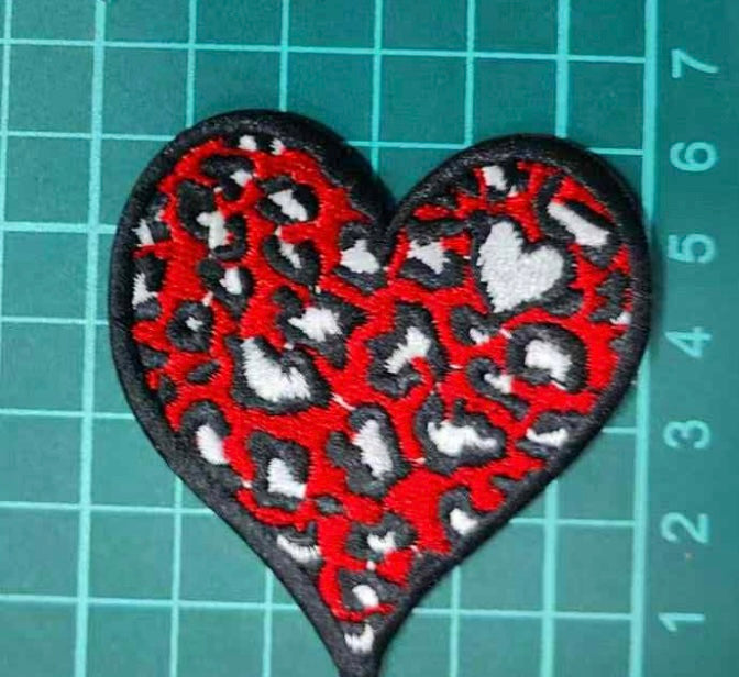 2.5” Red Leopard Heart