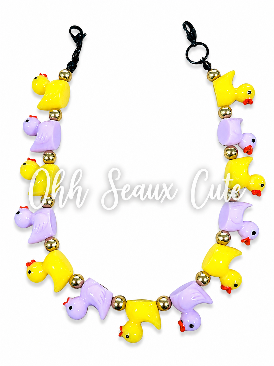 9” Duck Hat Chain-Lavender/Yellow