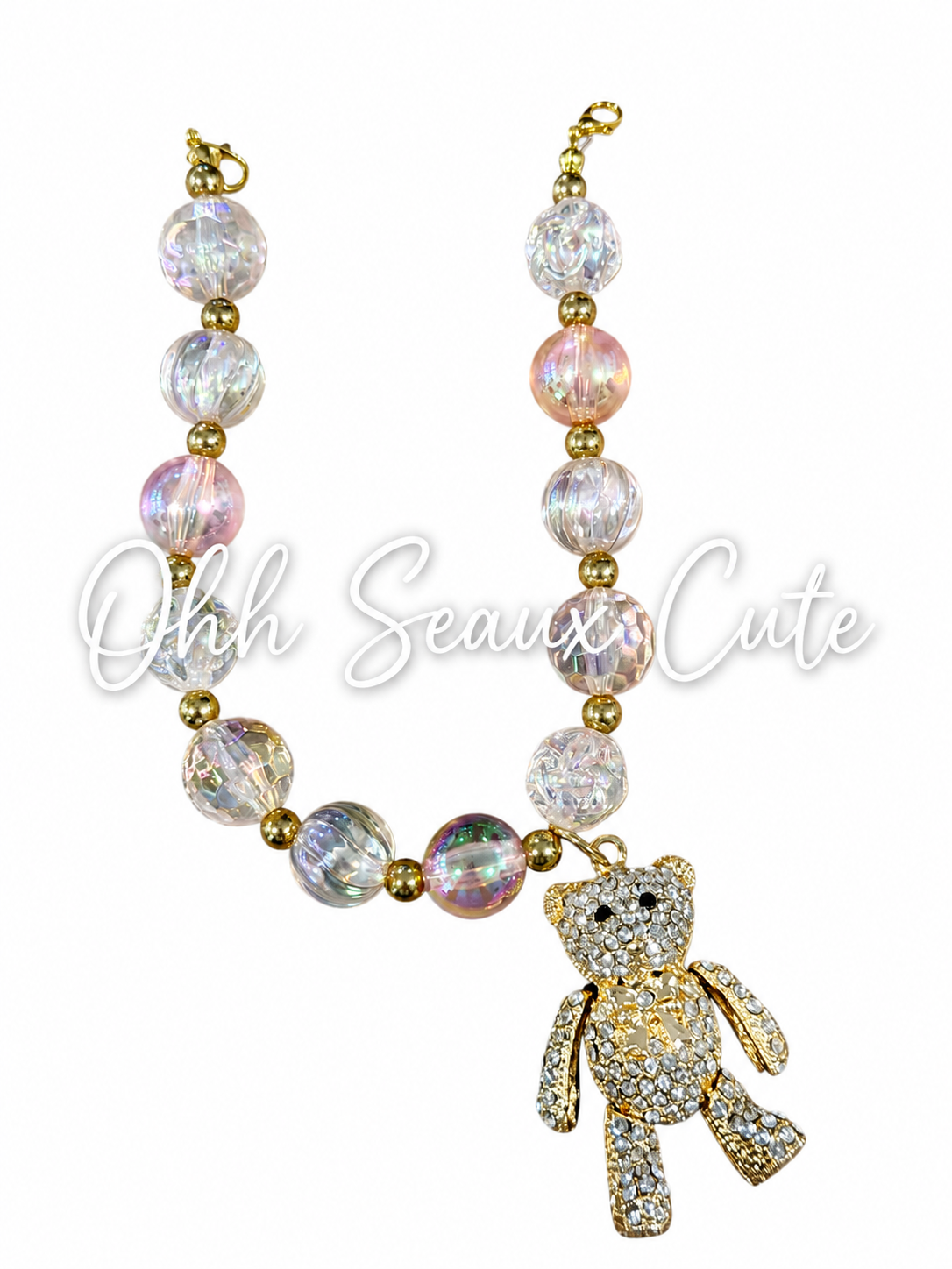 9” Bling Bear Hat Chain
