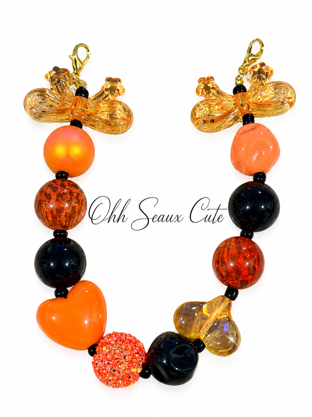 9” Orange/Black 2 Hat Chain