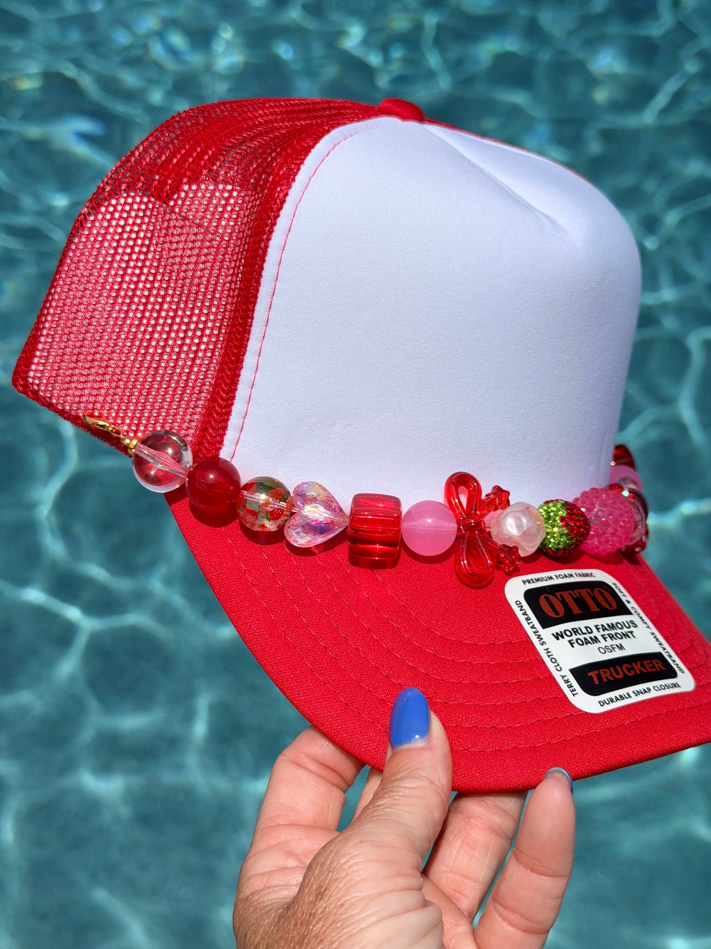9” Strawberry Bling Hat Chain