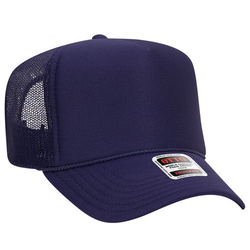 Otto High Crown Foam Trucker Hat-Purple