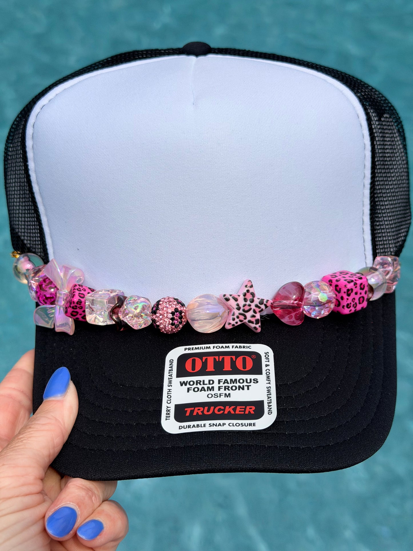 9” Pink Rock Hat Chain