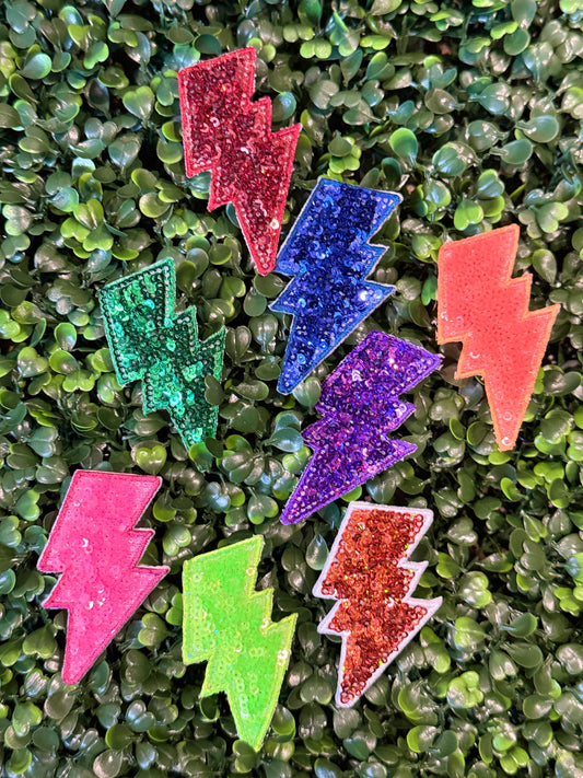 2” Sequin Lightening Bolt Patch