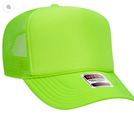 Otto High Crown Foam Trucker -Neon Green