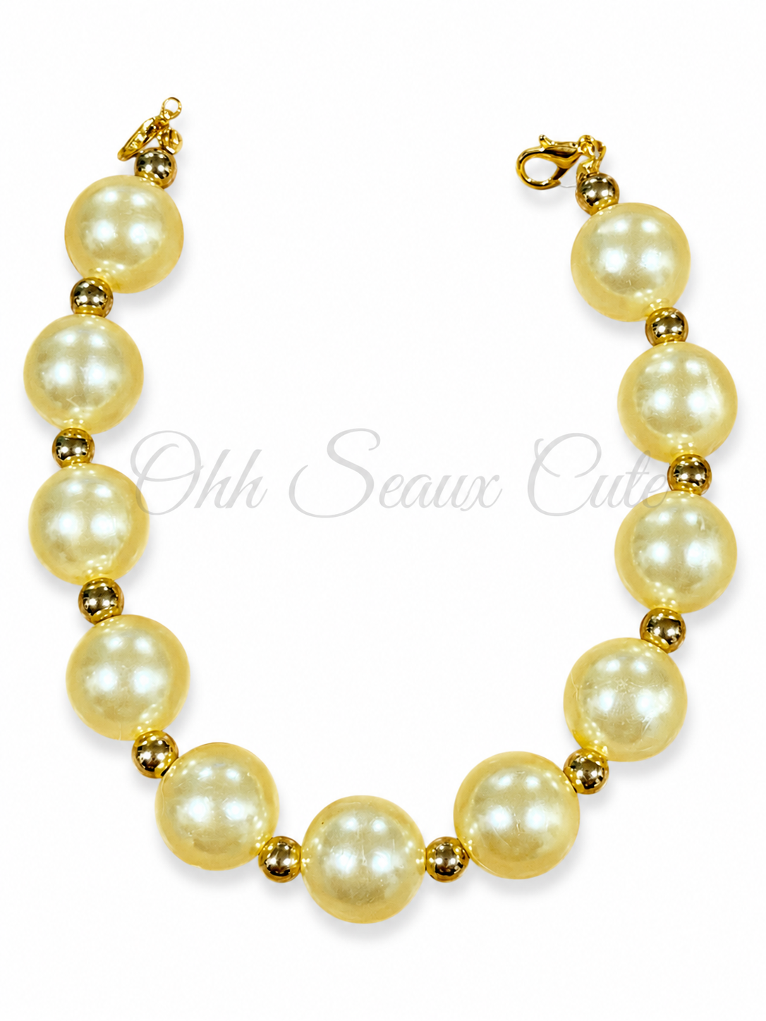 9” Yellow Pearl Hat Chain