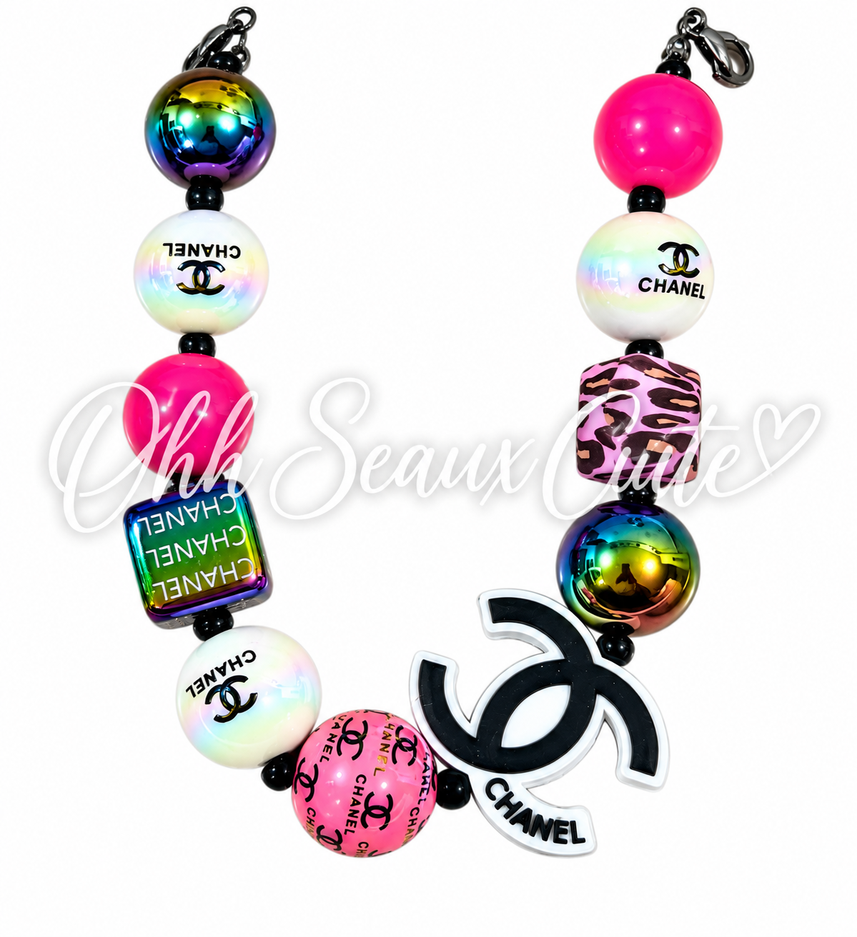 9” October Pink CC 2 Hat Chain
