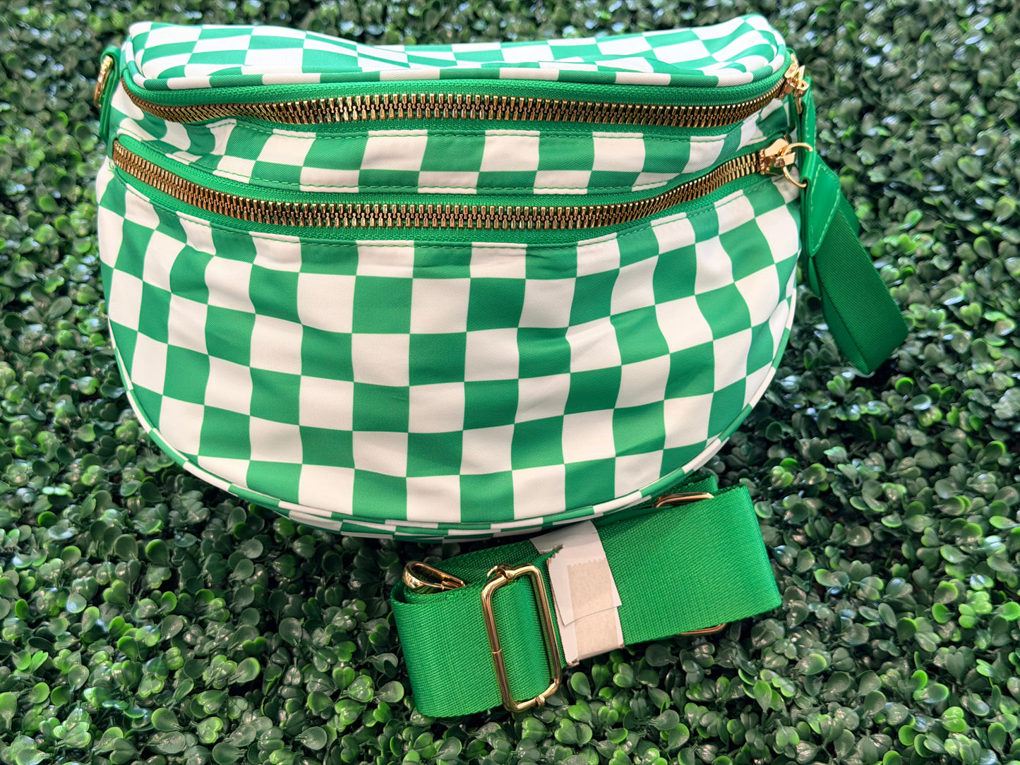 Nylon Checkered Bum Bag