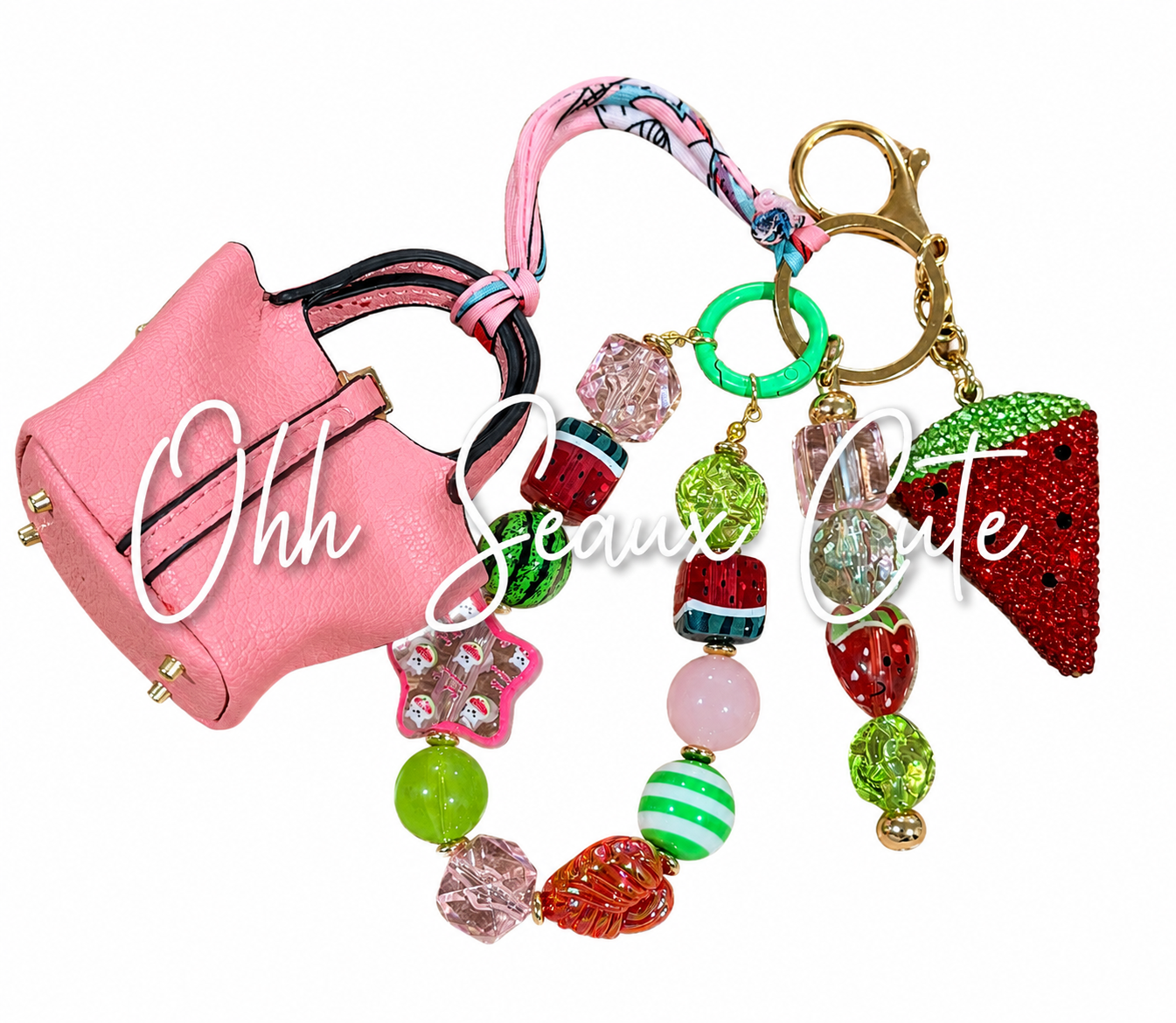 Watermelon Bag Charm/Keychain w/AirPod Purse