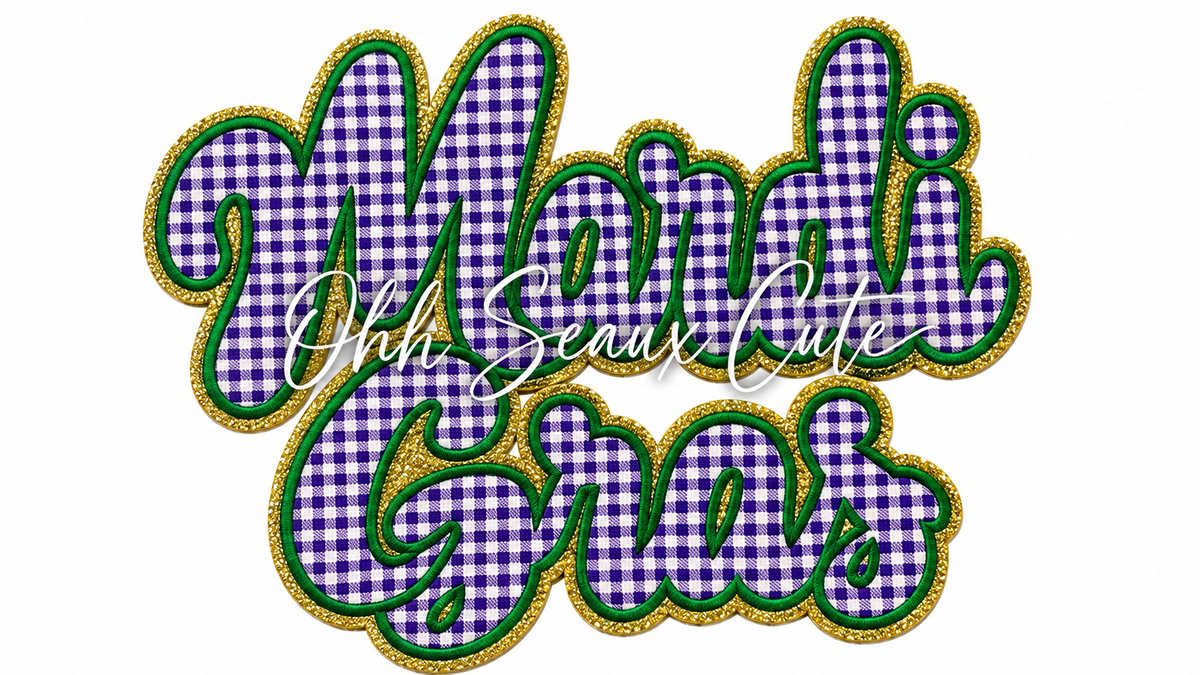 PREORDER 12” Plaid Mardi Gras  ETA 11/22 SEE DESCRIPTION