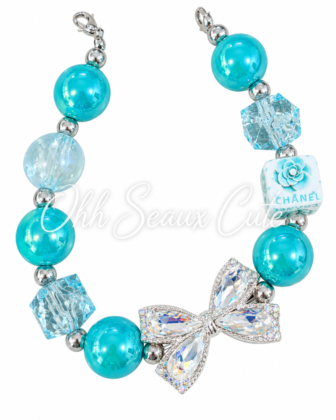 9” C C Teal 1 Hat Chain