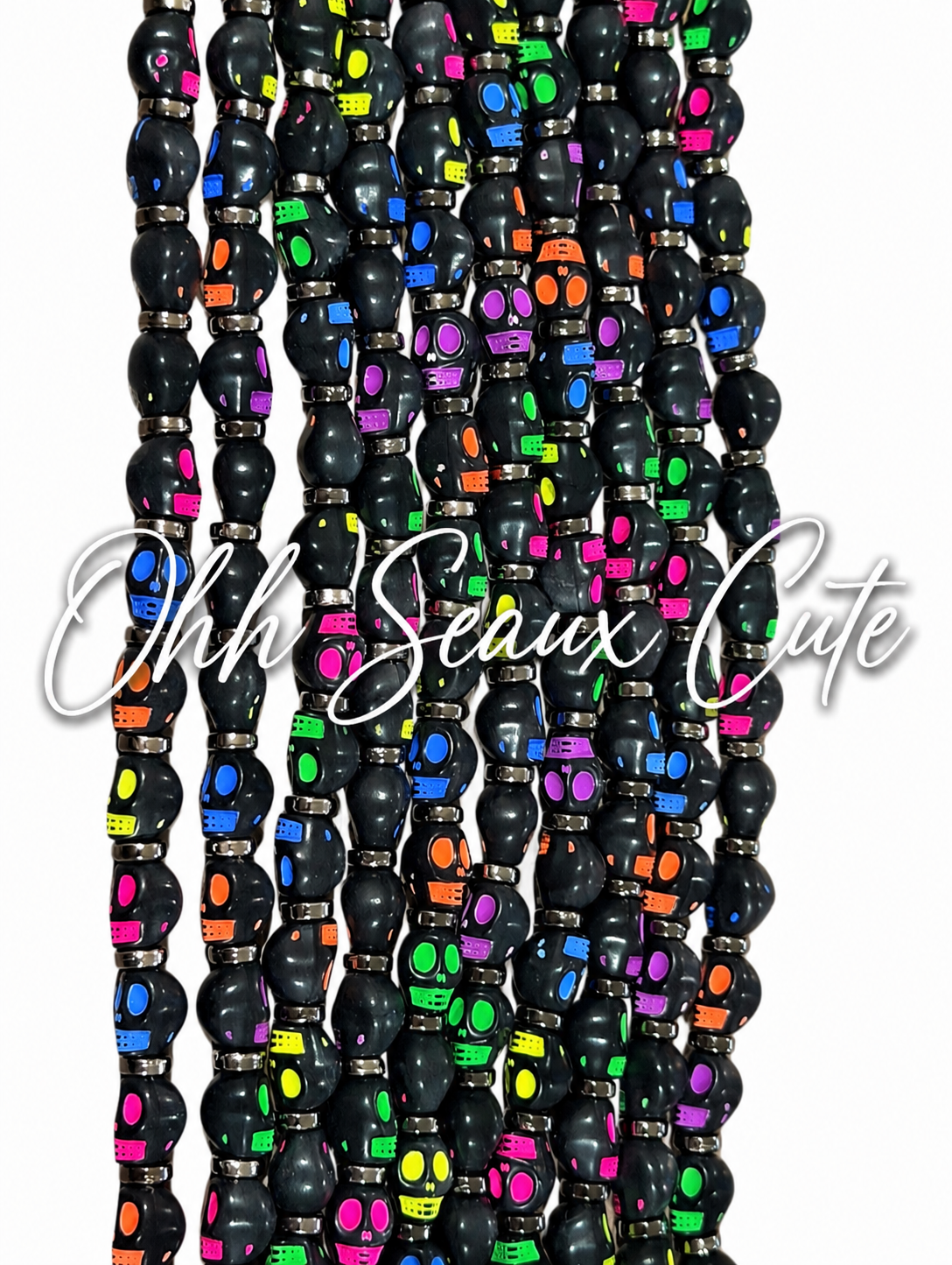 9” Neon Skeleton Hat Chain
