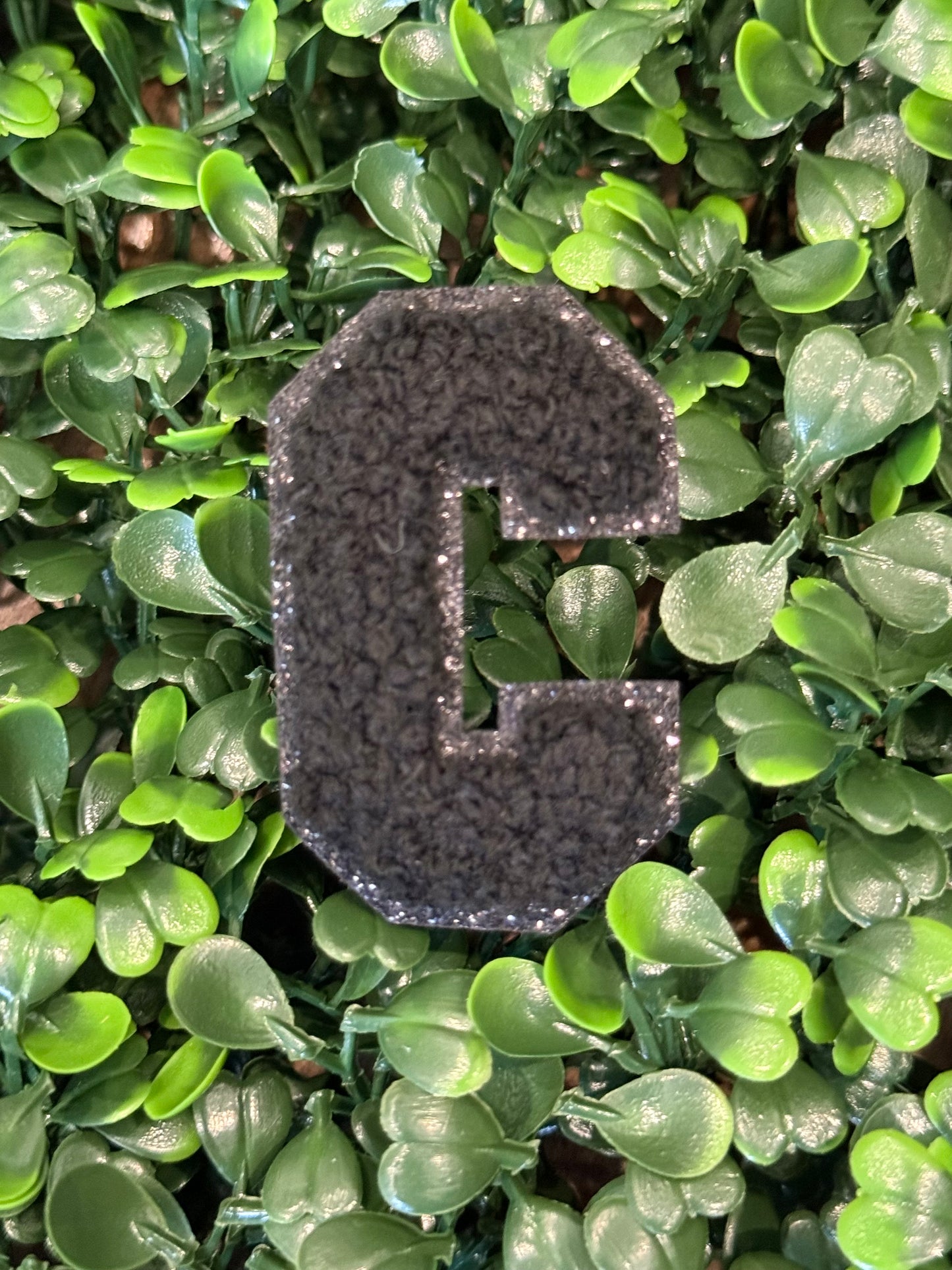 2” Black Letter-Black Glitter