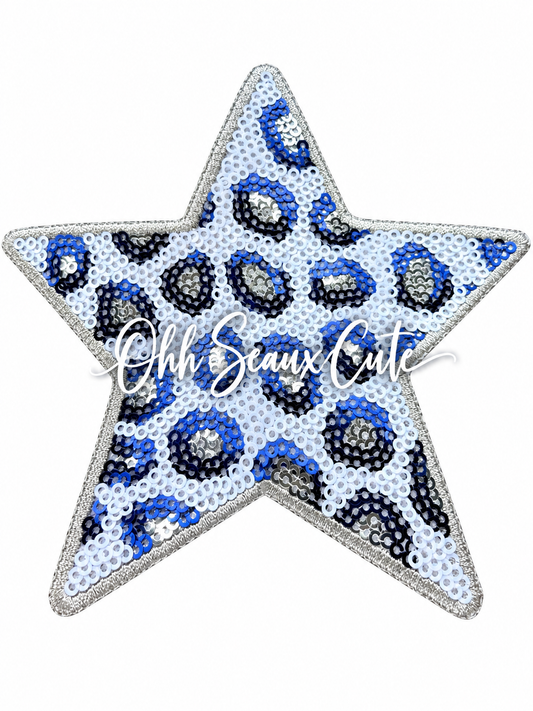 5”  Leopard Star-Silver/Blue