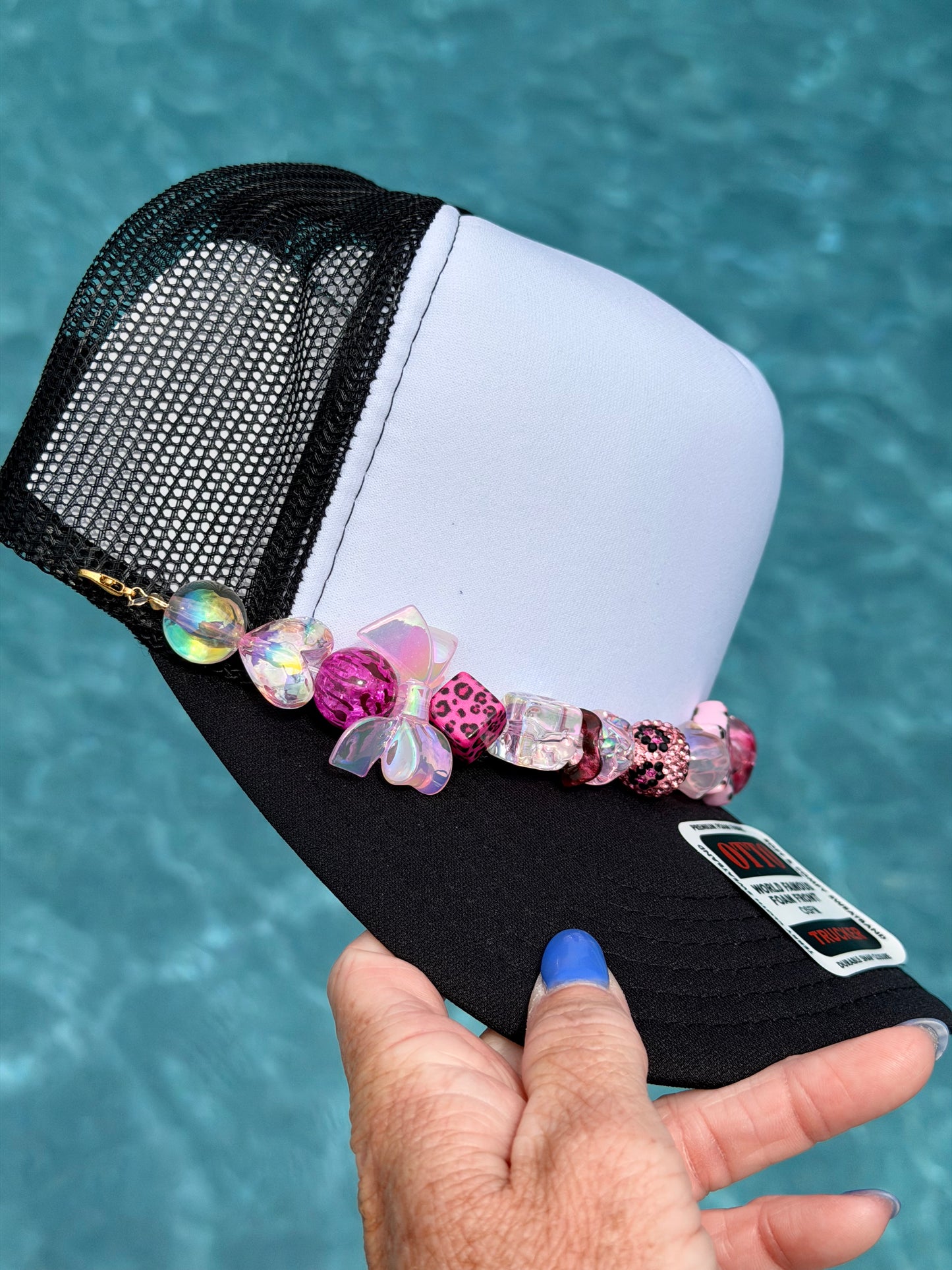 9” Pink Rock Hat Chain