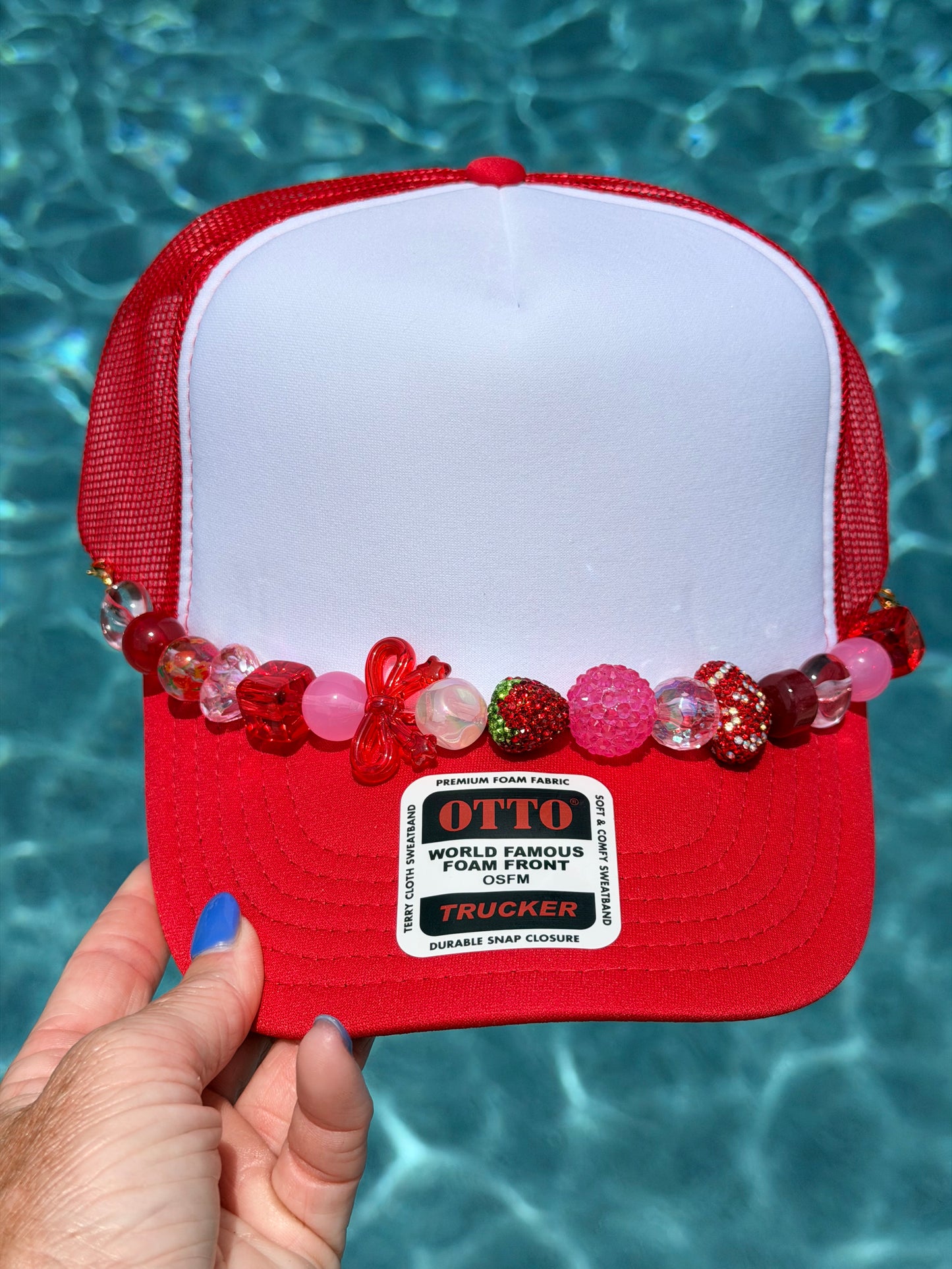 9” Strawberry Bling Hat Chain