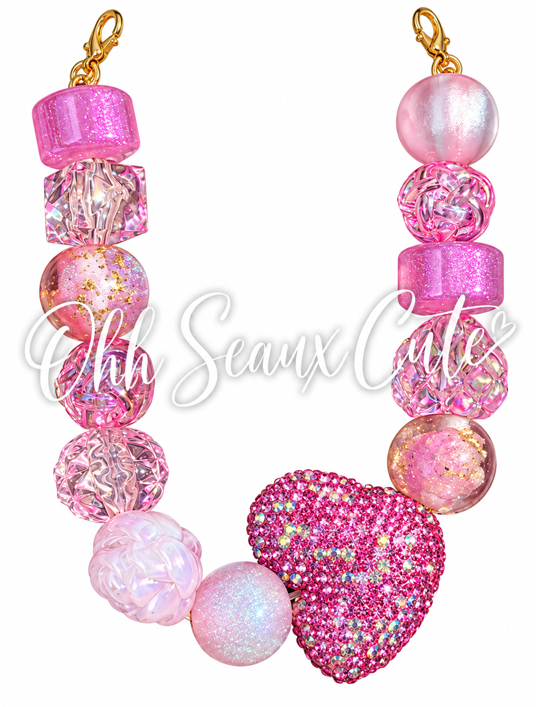 9” Crystal Pink 2 Hat Chain