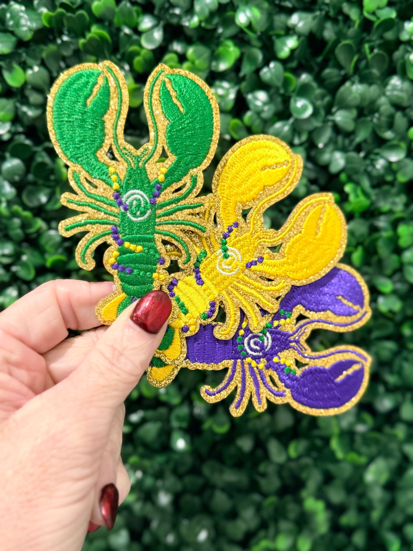 3.25” Mardi Gras Glitter Crawfish