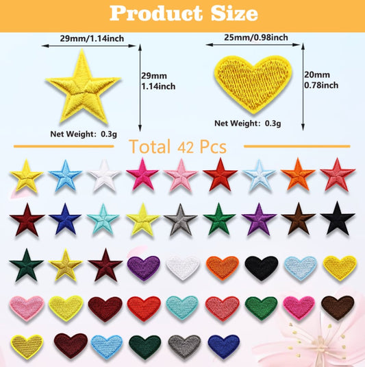 1” Star/Heart Pack  (42pcs)