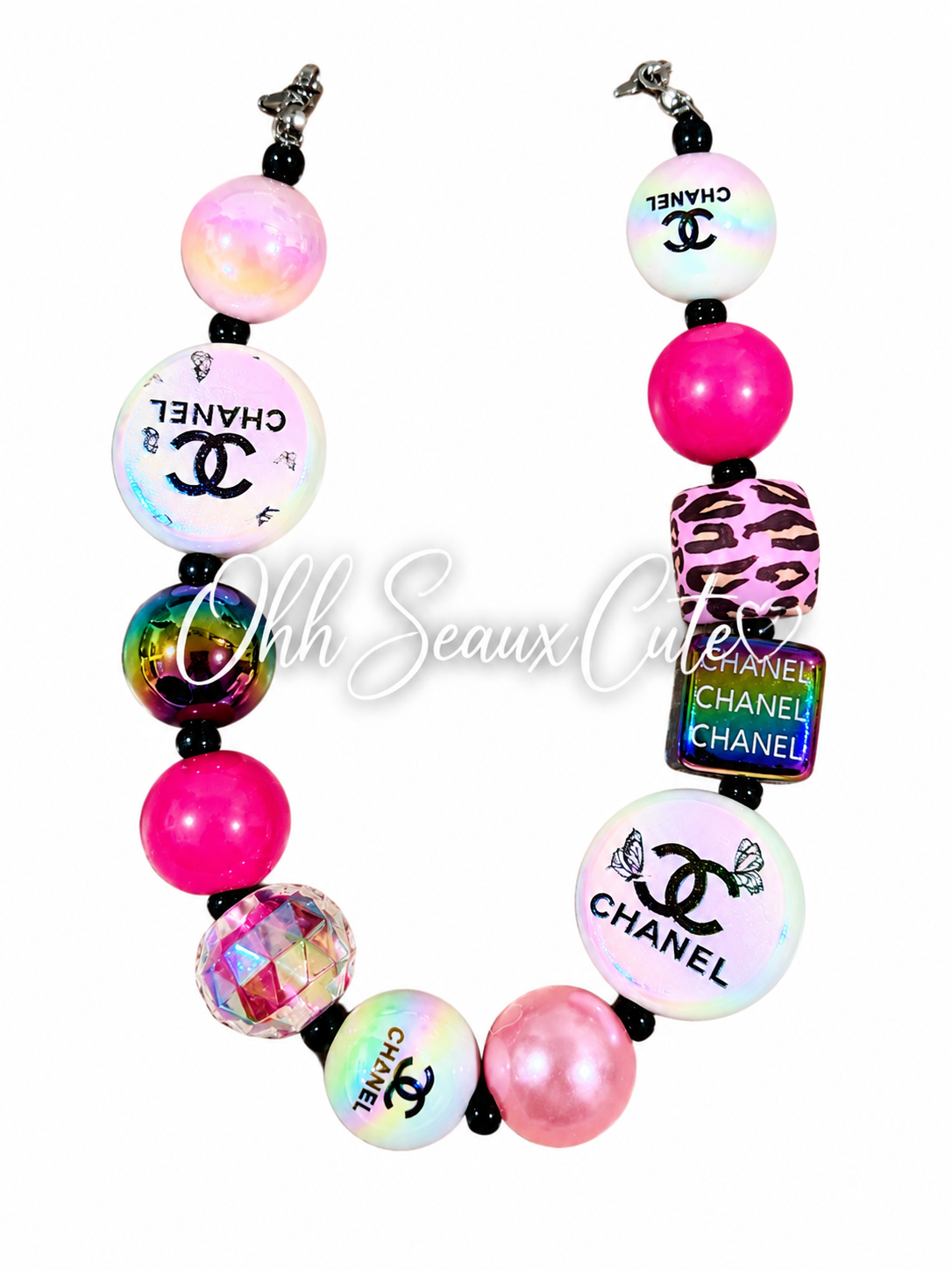 9” October Pink CC 5 Hat Chain