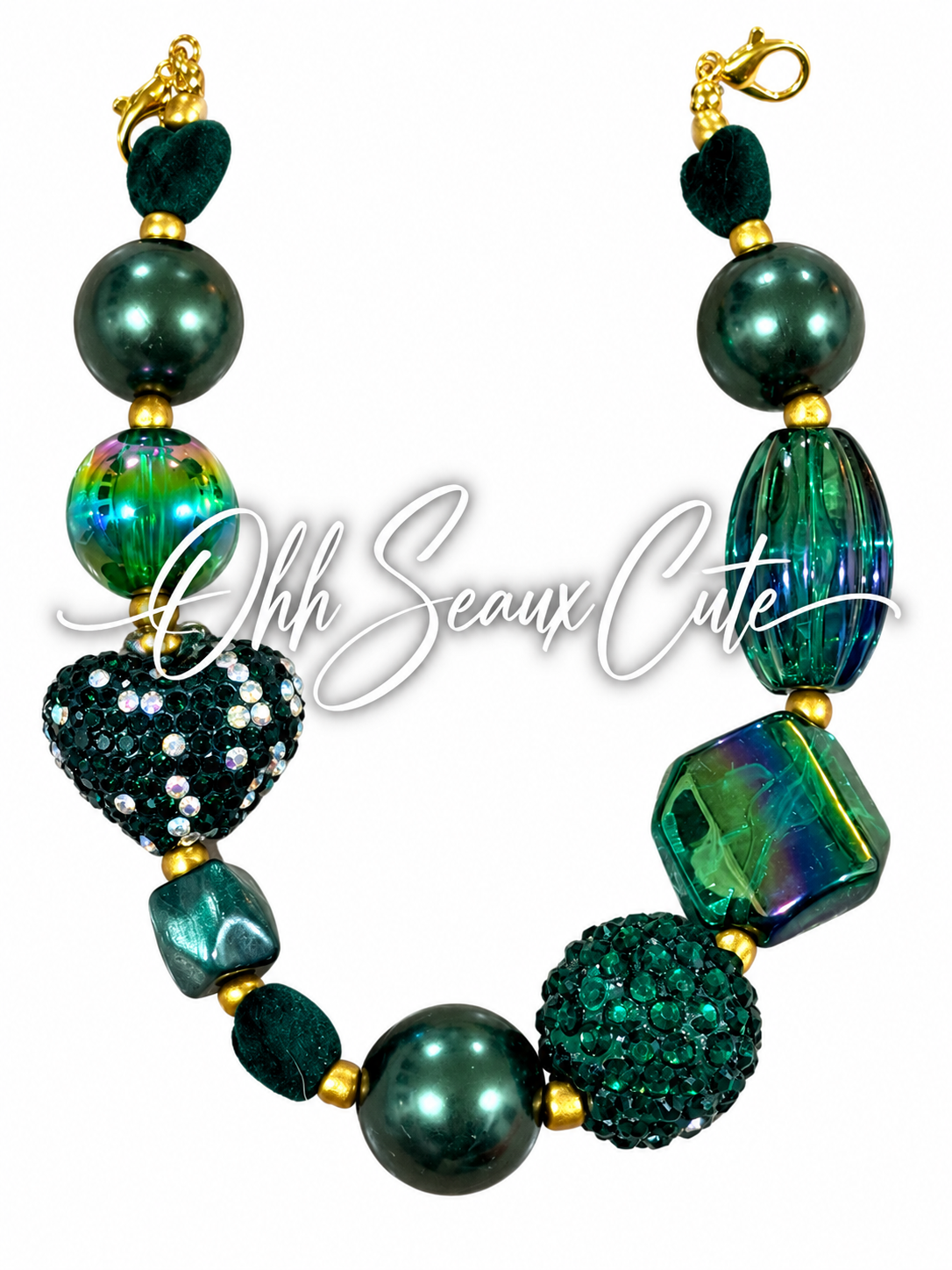 9” Dark Green 1 Hat Chain