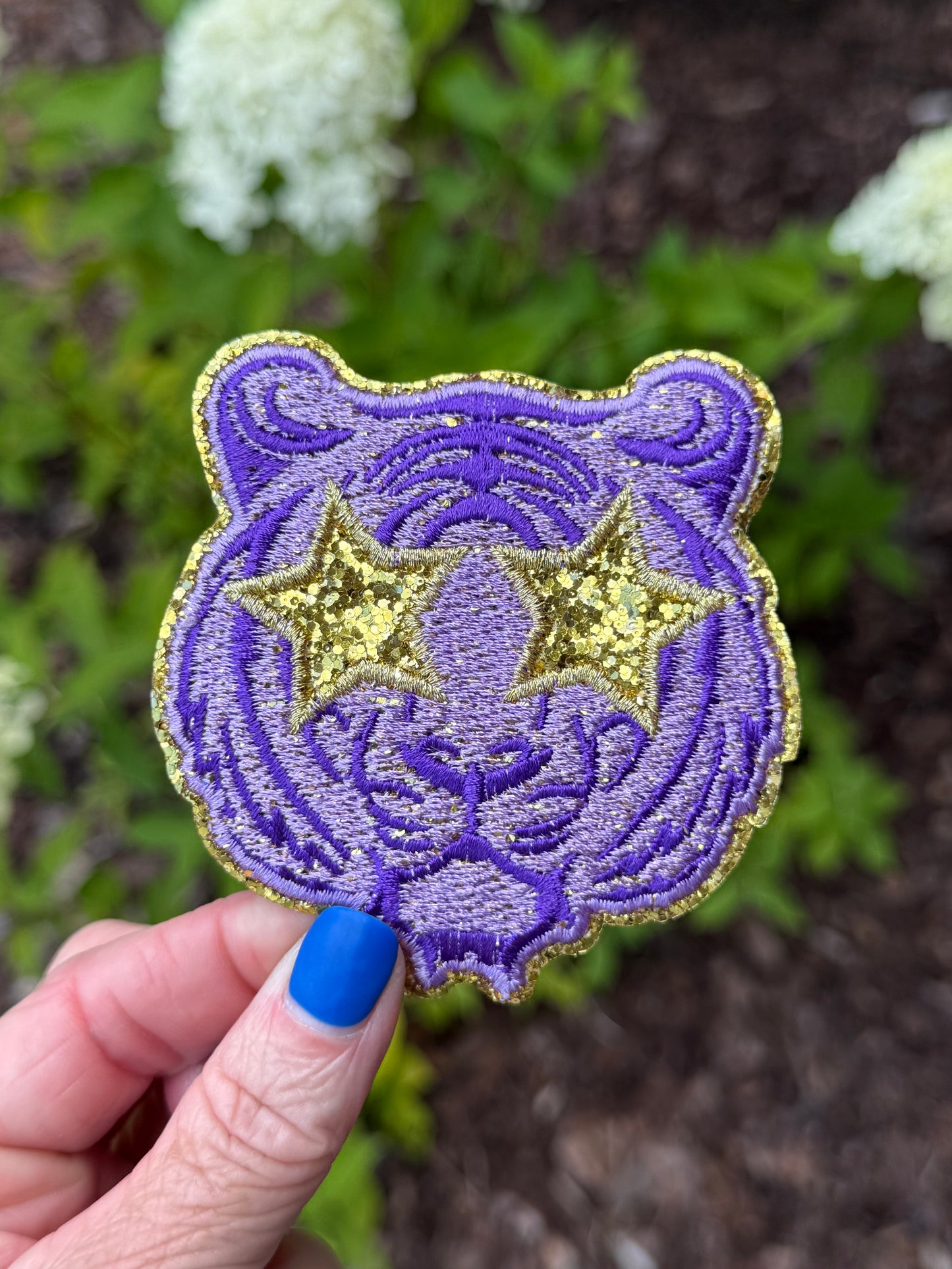 3” Glitter Eye Tiger Head