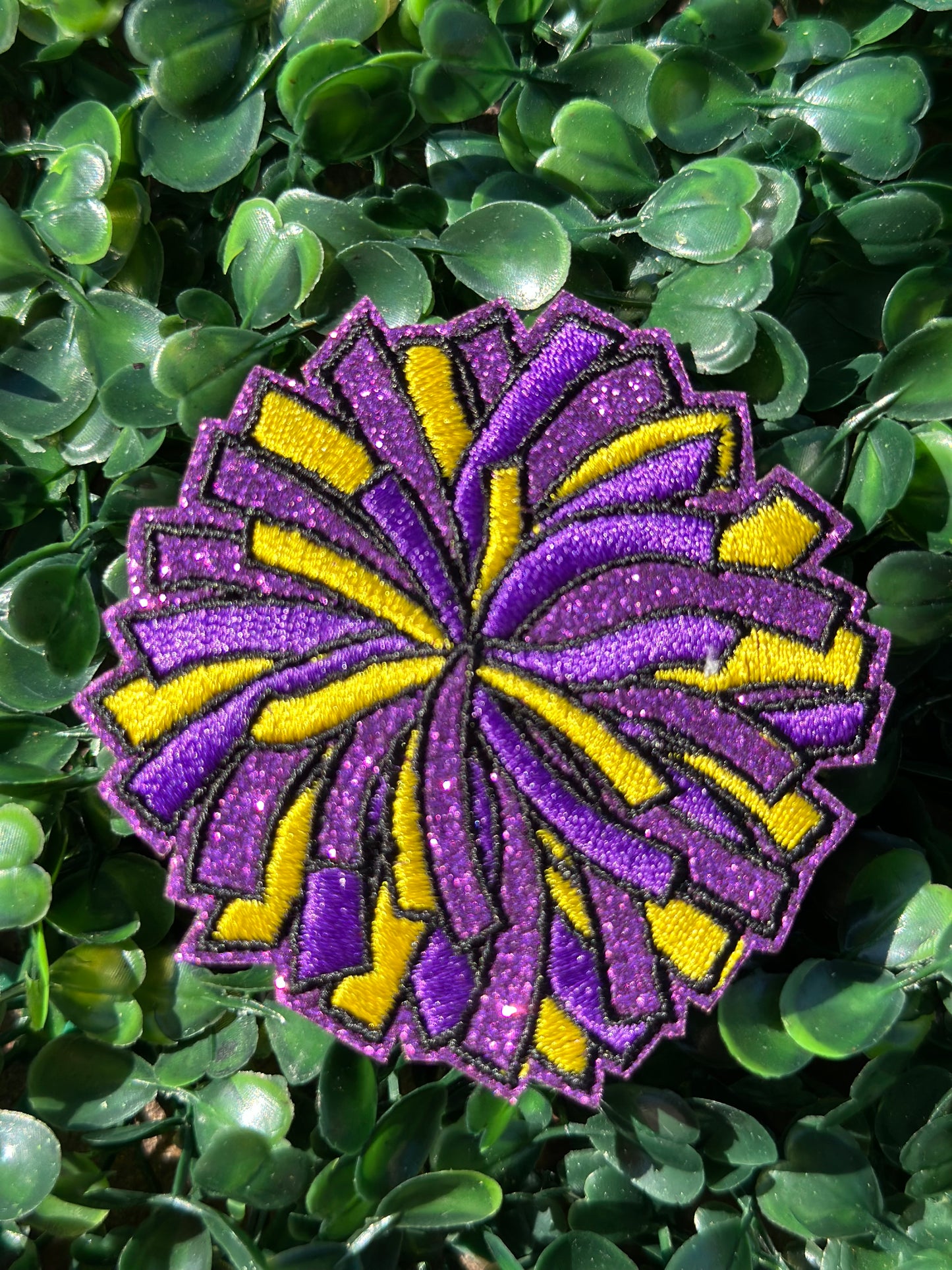 2.5” Pom Pom Glitter-Embroidery Patch