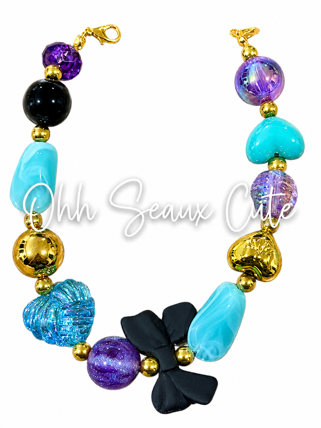 9” Golden Teal Hat Chain