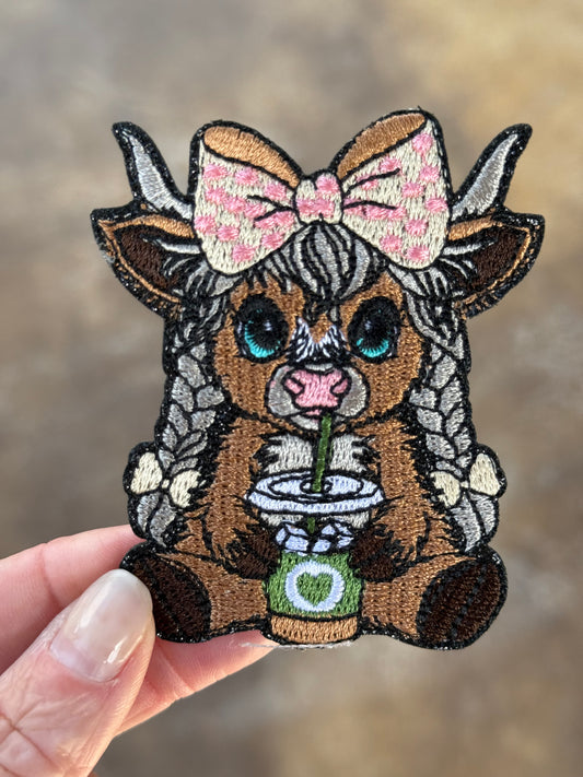3” Coffee Sipping Highland Cow(OSC ORIGINAL) DO NOT COPY