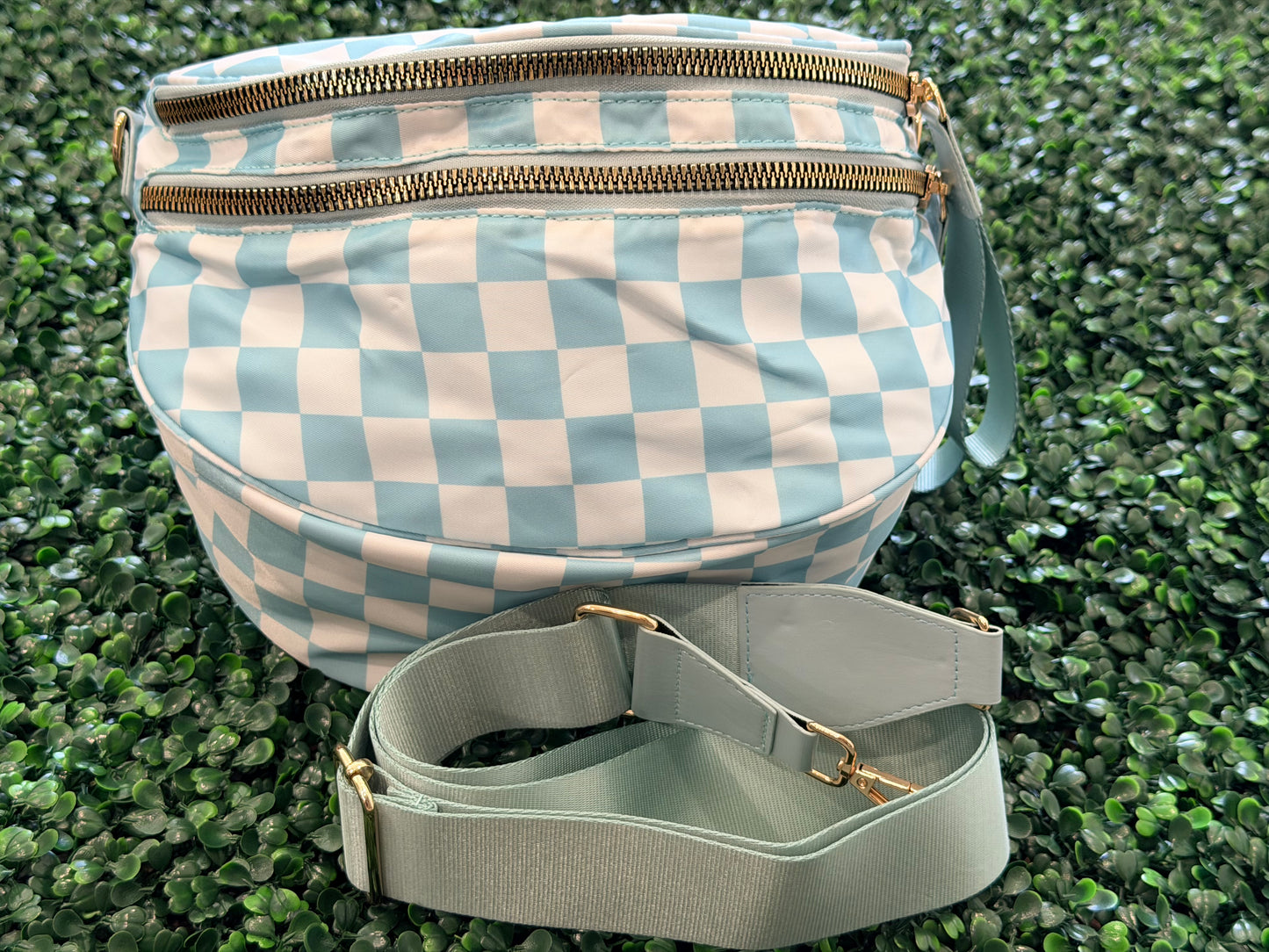 Nylon Checkered Bum Bag