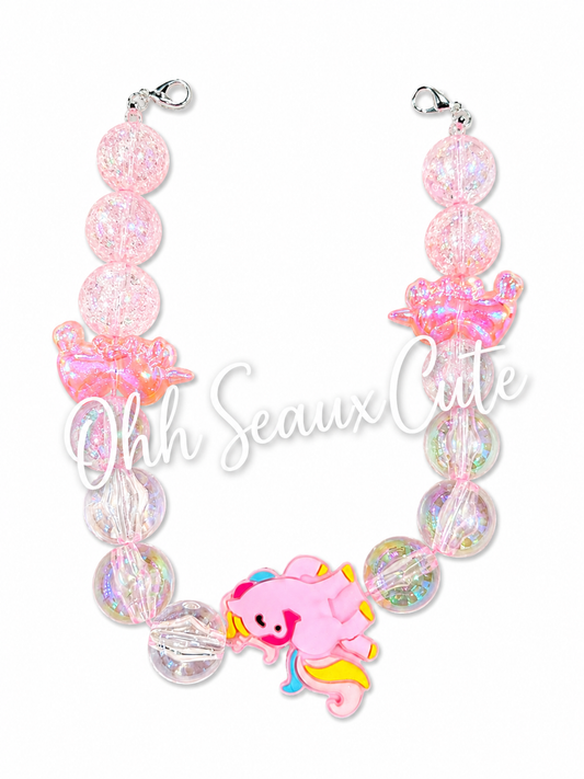 9” Pink Unicorn Hat Chain