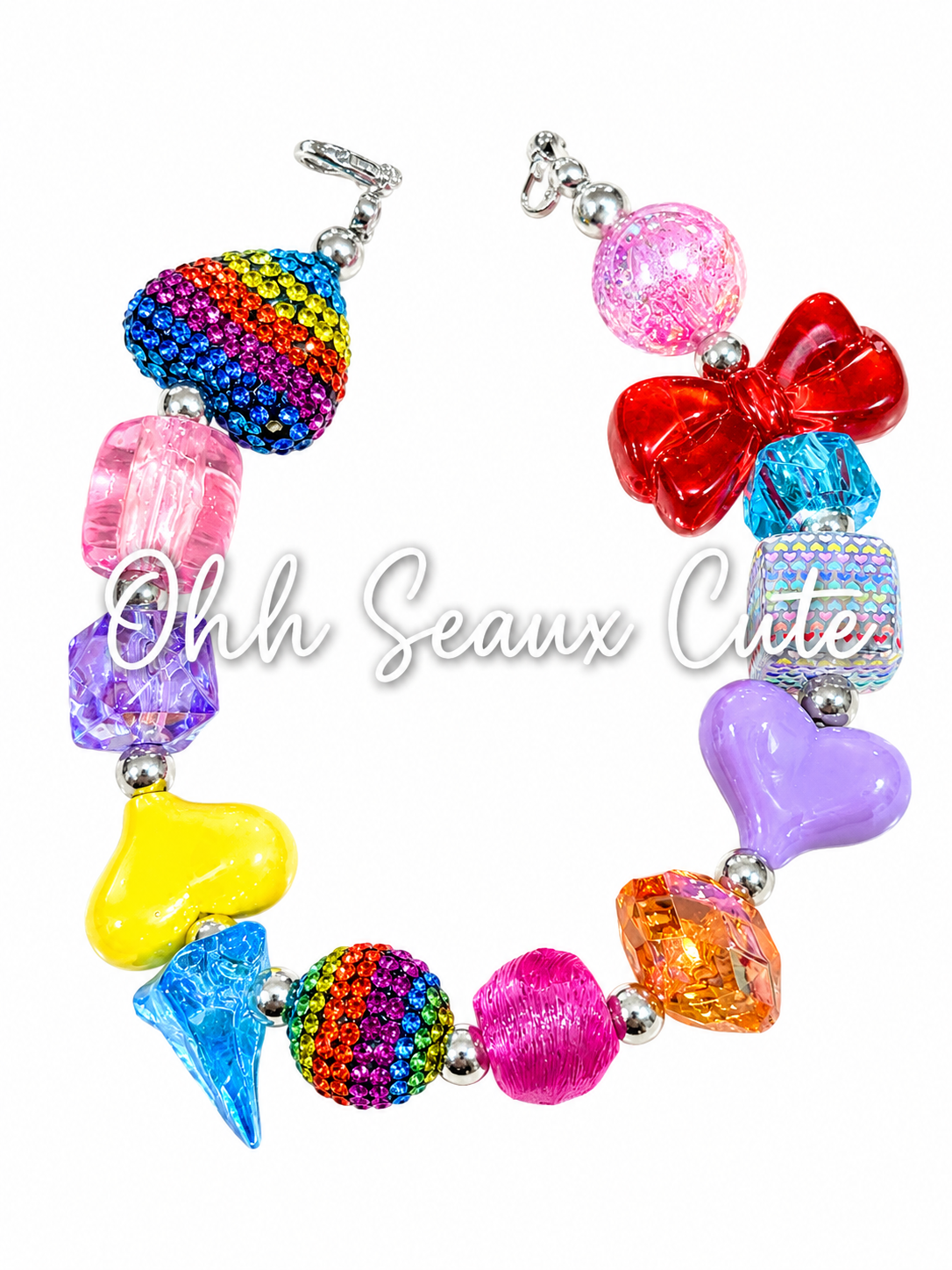 9” Rainbow Bling Hat Chain