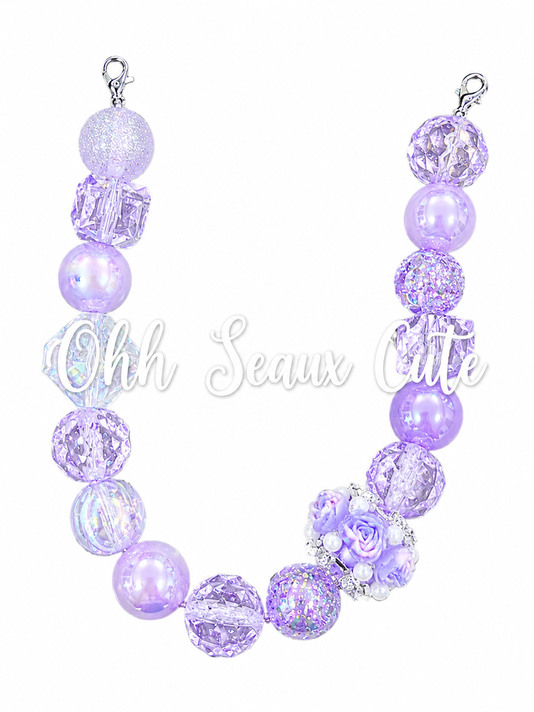 9” Purple Rose Hat Chain