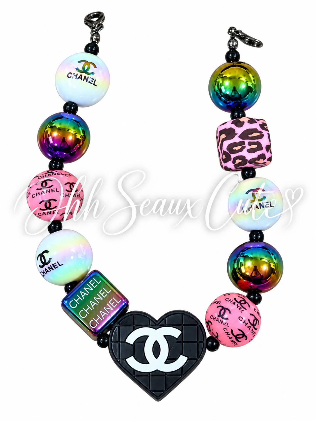 9” October Pink CC 1 Hat Chain