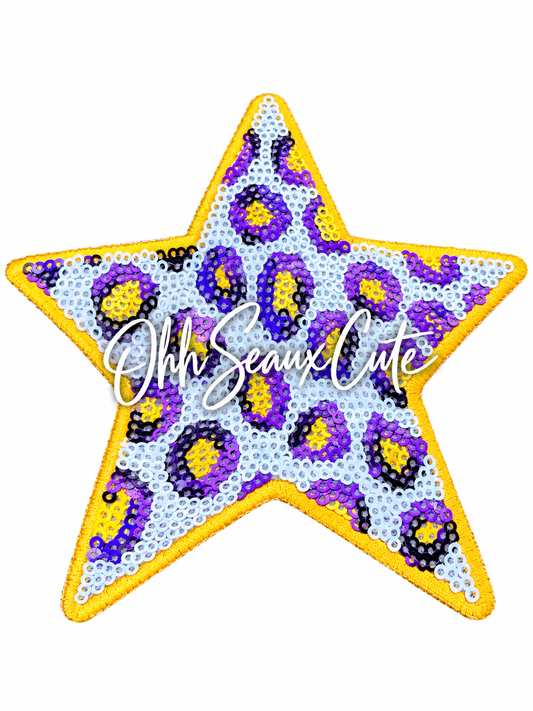 5” Leopard Star-Yellow/Purple