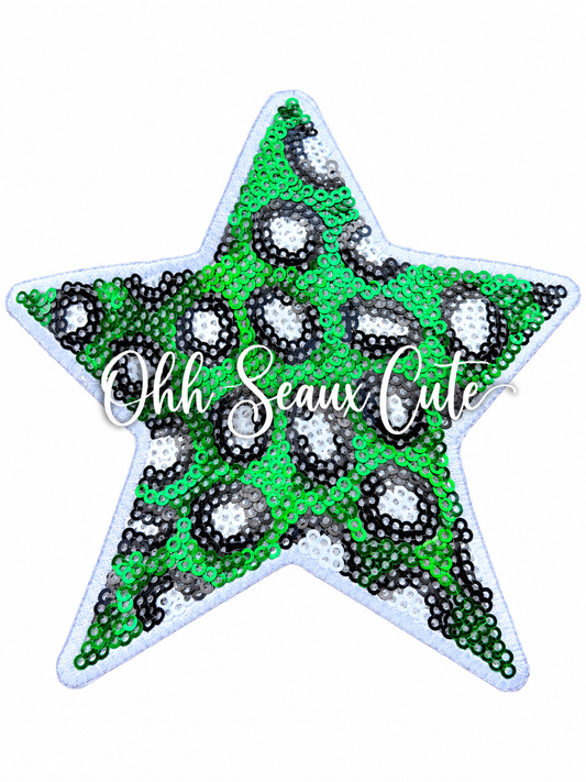 5”  Leopard Star-Silver/Green