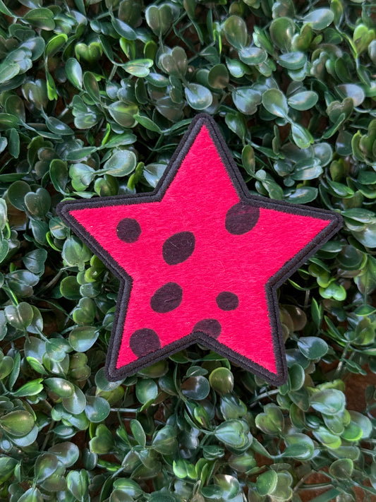 4” Red Faux Fur Star