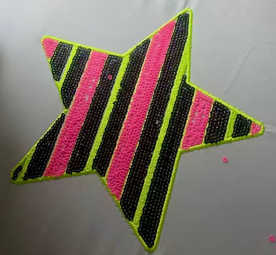 5” Neon Pink/Black Stripe Star (OSC Original)