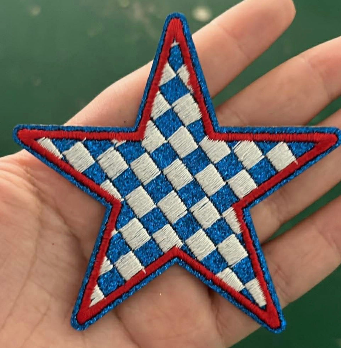 3” USA Checkered Star