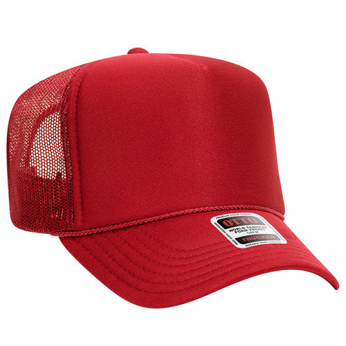 Otto High Crown Foam Trucker -Red