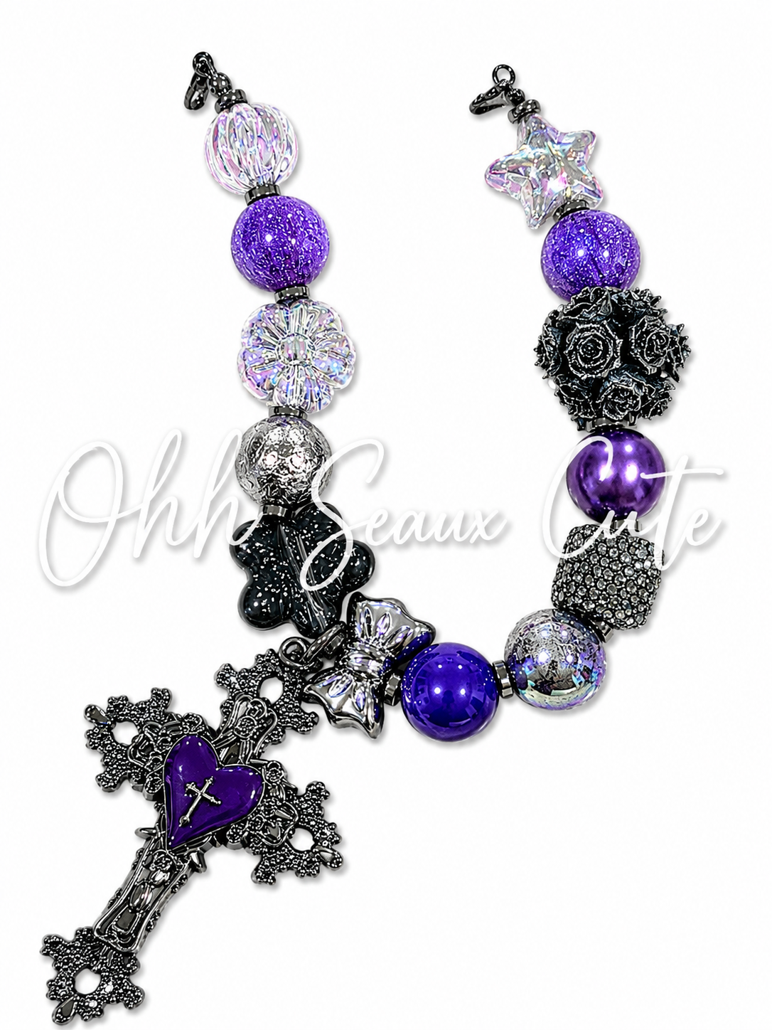 9” Purple Gothic 2 Hat Chain