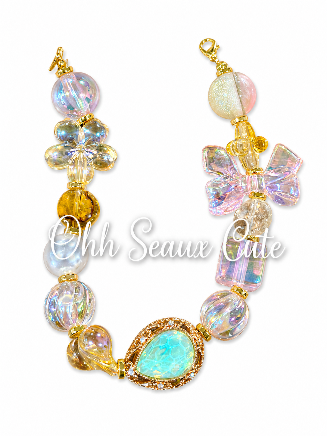 9” Pink Lemonade Emerald Hat Chain