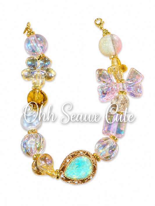 9” Pink Lemonade Emerald Hat Chain