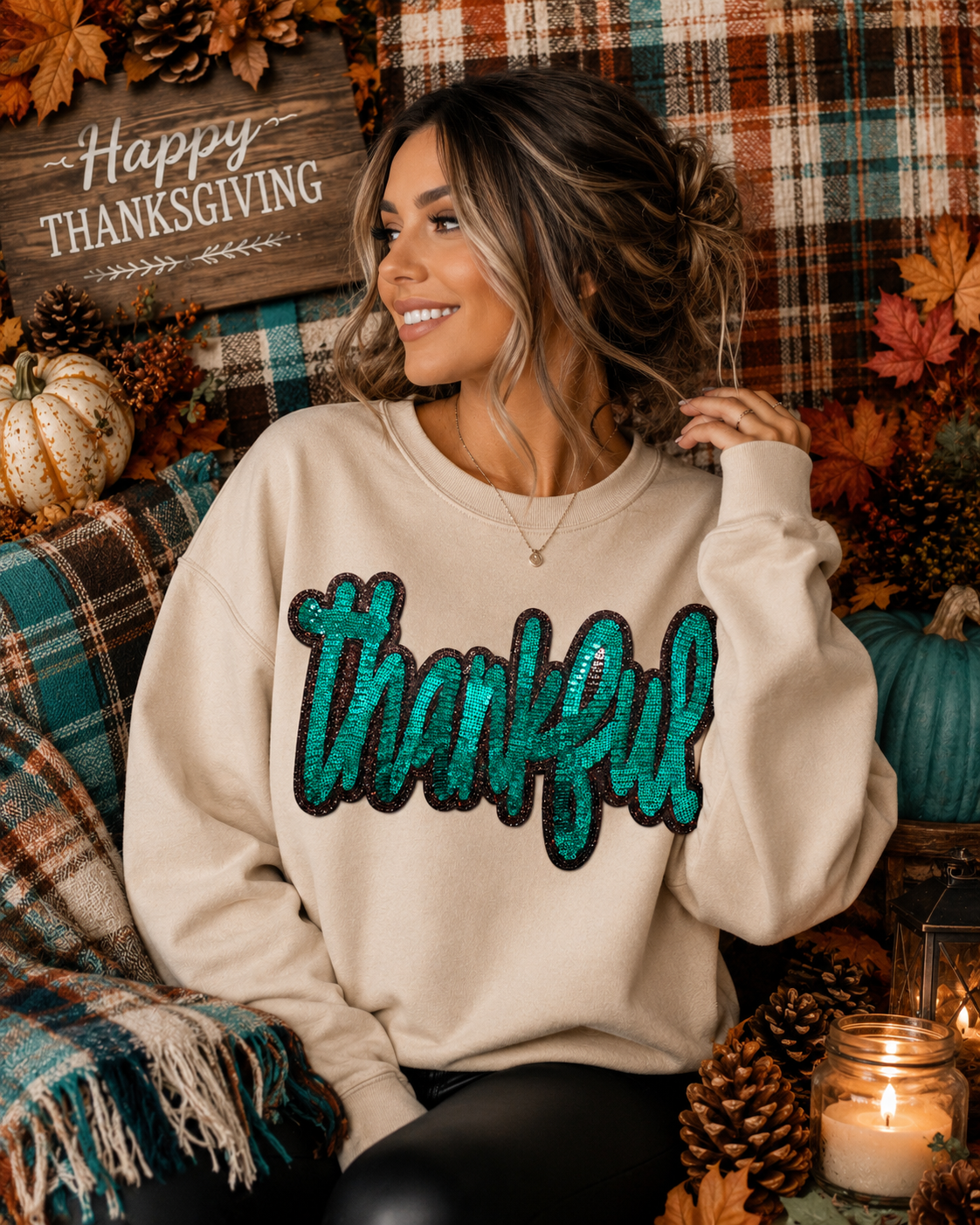 PREORDER 12” Sequin THANKFUL.  ETA 9/