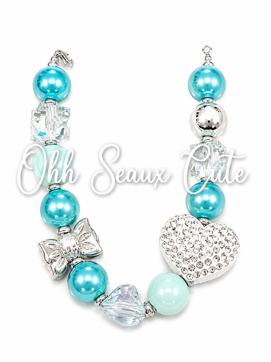9” Teal Sparkle Hat Chain