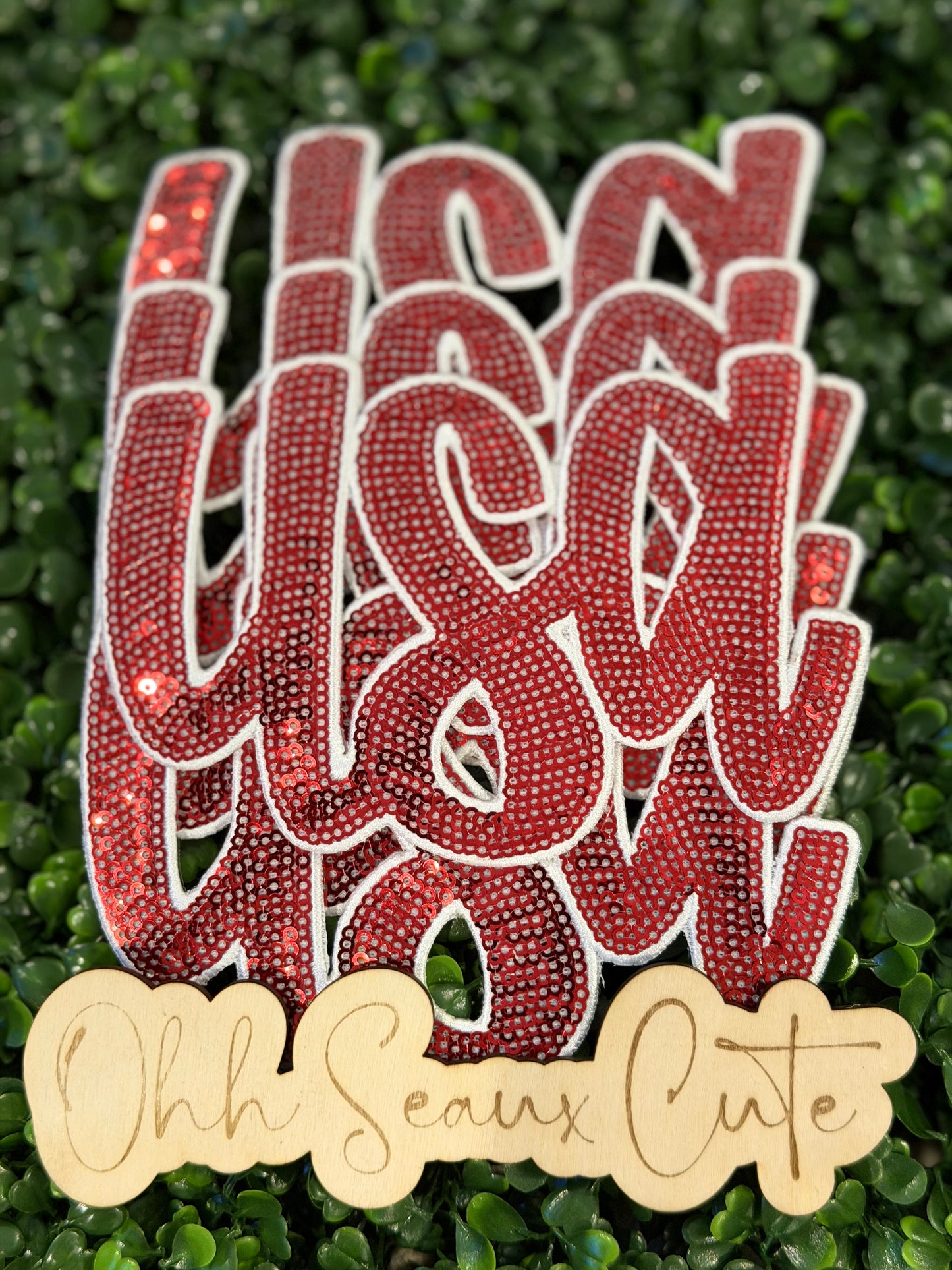 6” Sequin USA-Red/White