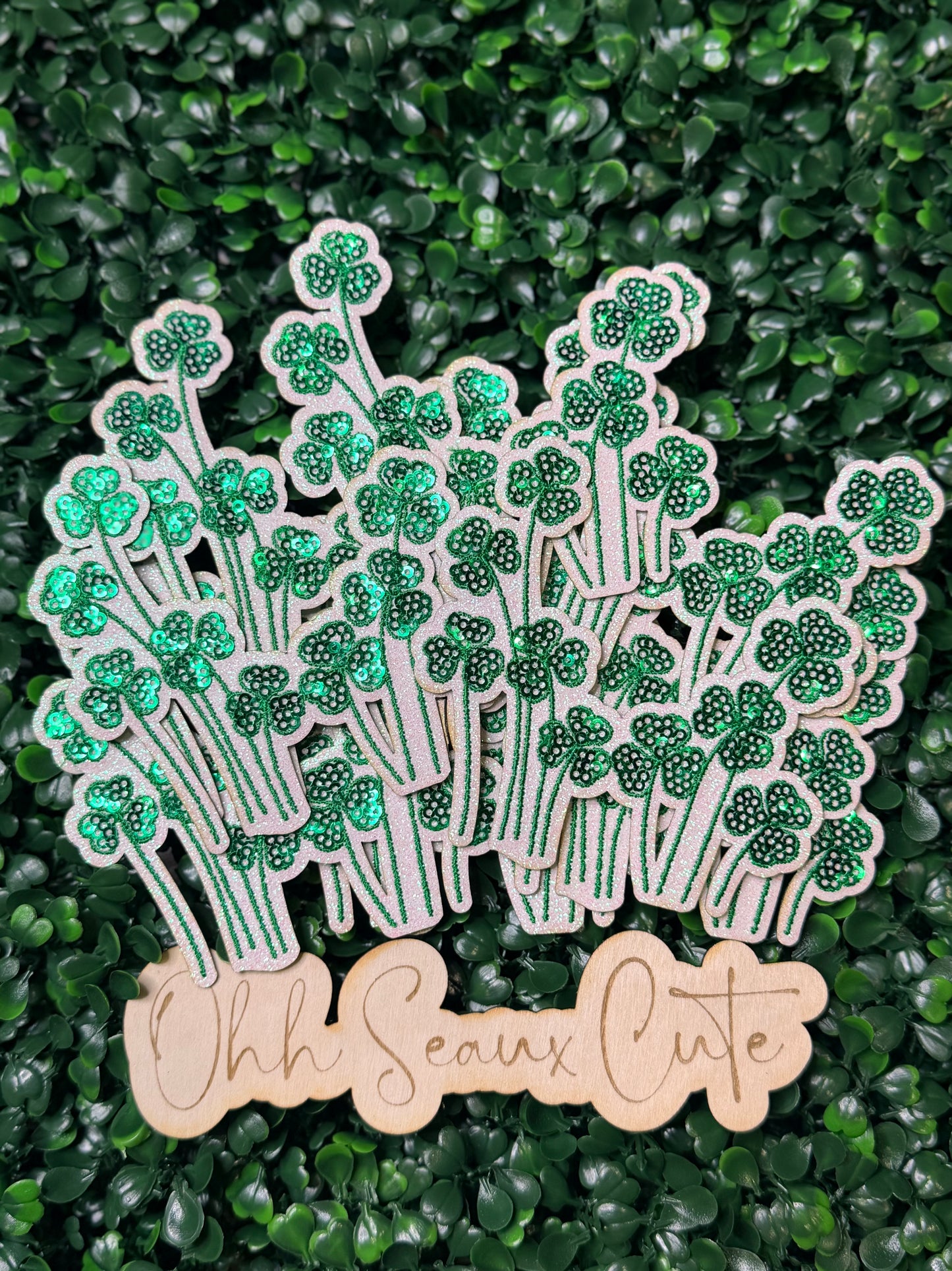 4” Sequin Clover Cluster