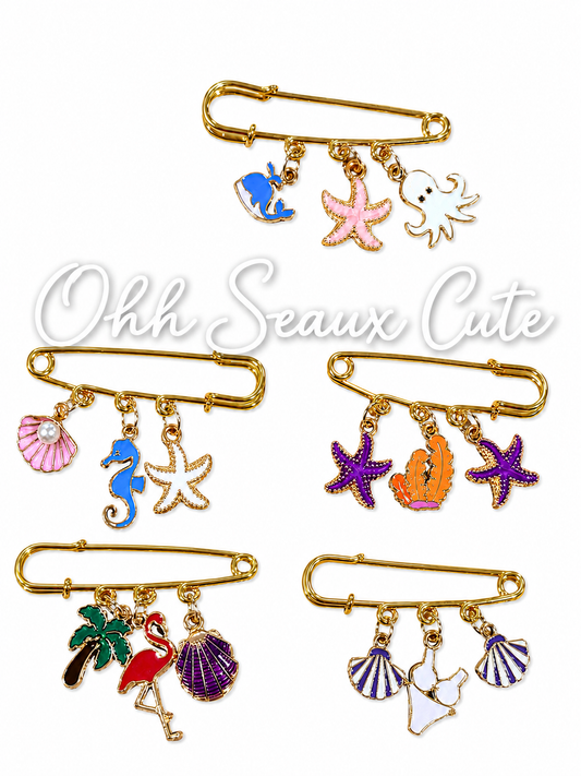 Beach Charm Hat Pins (Set of 5)
